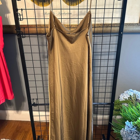 J. Crew Tan Slip Midi Dress for Cocktail Nights  Camel luster charmeuse gwyneth - Picture 9 of 12